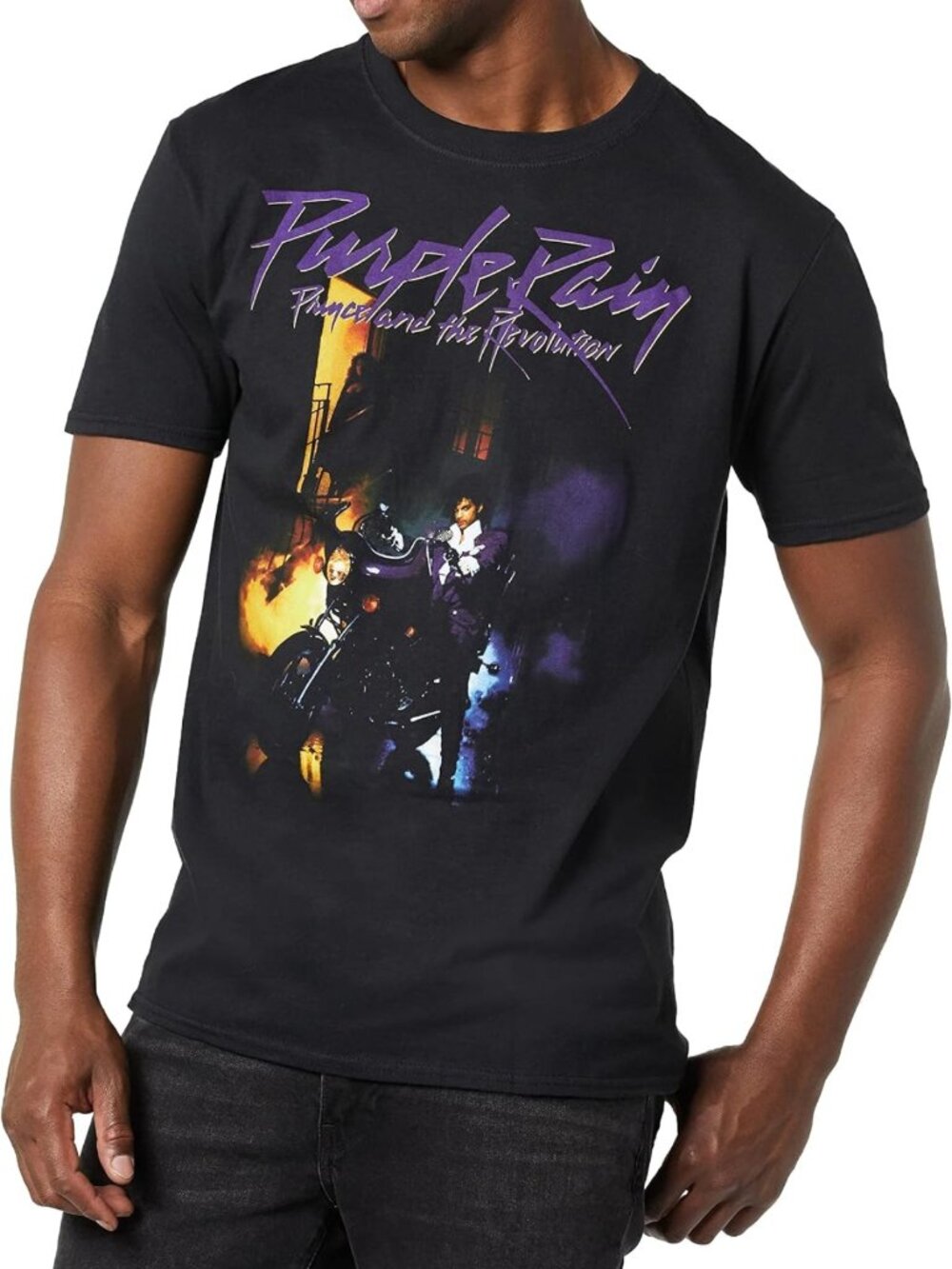 Purple Rain Graphic Tee - Vintage Style Black T-Shirt, Music Concert Shirt